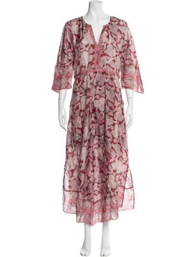 Pre-owned Ba&sh Floral Print Long Dress In Multi