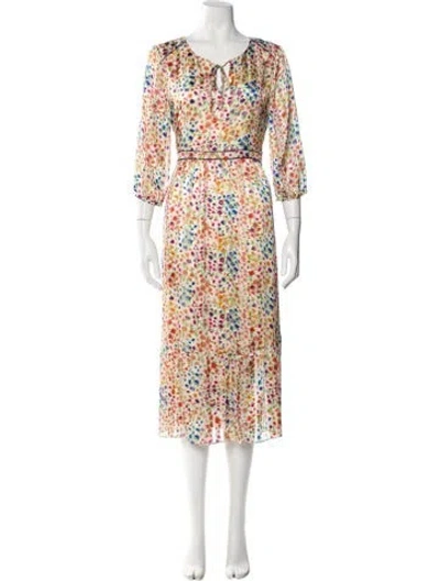 Pre-owned Ba&sh Floral Print Long Dress In Multi