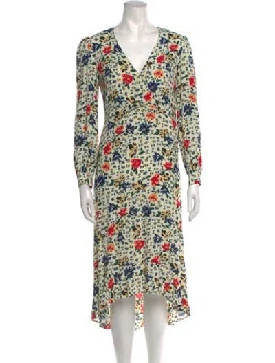 Pre-owned Ba&sh Floral Print Long Dress In Neutral