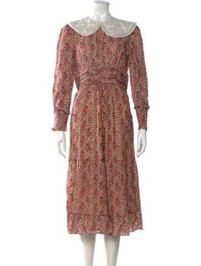 Pre-owned Ba&sh Floral Print Long Dress In Neutral
