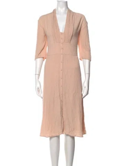 Pre-owned Ba&sh Floral Print Long Dress In Pink