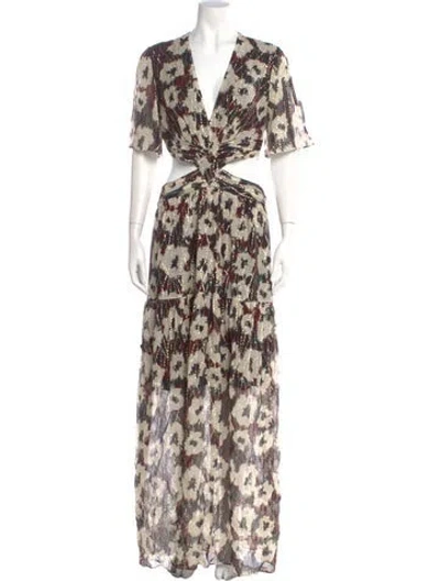 Pre-owned Ba&sh Floral Print Long Dress W/ Tags
