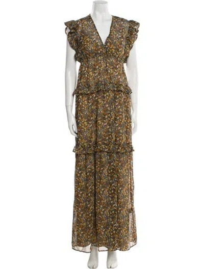 Pre-owned Ba&sh Floral Print Long Dress W/ Tags