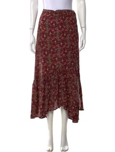 Pre-owned Ba&sh Floral Print Long Skirt In Black