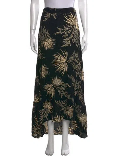 Pre-owned Ba&sh Floral Print Long Skirt In Black