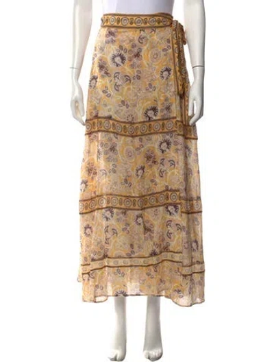 Pre-owned Ba&sh Floral Print Long Skirt In Multicolor