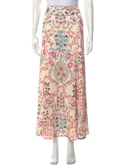 Pre-owned Ba&sh Floral Print Long Skirt In Neutral