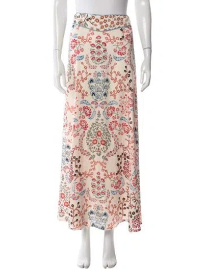 Pre-owned Ba&sh Floral Print Long Skirt In Neutral
