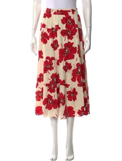 Pre-owned Ba&sh Floral Print Long Skirt In Neutral