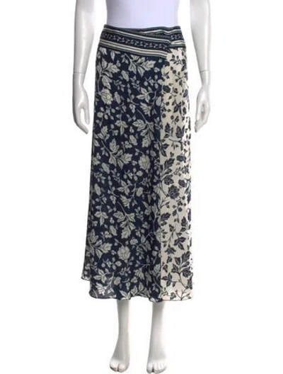 Pre-owned Ba&sh Floral Print Long Skirt In Neutral