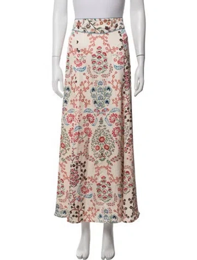 Pre-owned Ba&sh Floral Print Long Skirt In Neutrals