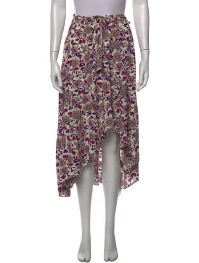 Pre-owned Ba&sh Floral Print Long Skirt In Neutrals