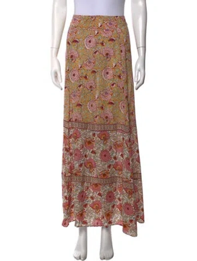 Pre-owned Ba&sh Floral Print Long Skirt In Neutrals