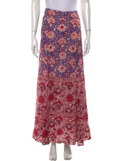 Pre-owned Ba&sh Floral Print Long Skirt In Pink