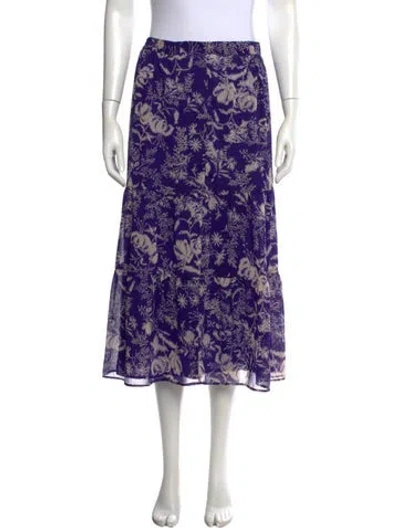 Pre-owned Ba&sh Floral Print Long Skirt In Purple