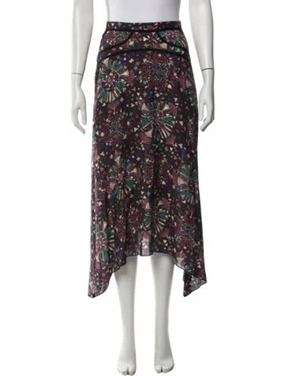 Pre-owned Ba&sh Floral Print Long Skirt W/ Tags In Black