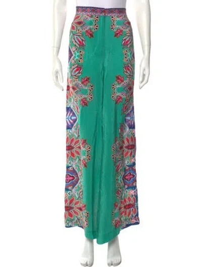 Pre-owned Ba&sh Floral Print Long Skirt W/ Tags In Green