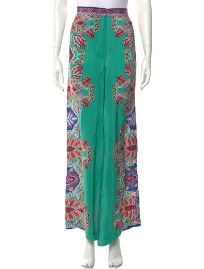 Pre-owned Ba&sh Floral Print Long Skirt W/ Tags In Green
