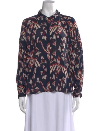 Pre-owned Ba&sh Floral Print Long Sleeve Blouse In Multi
