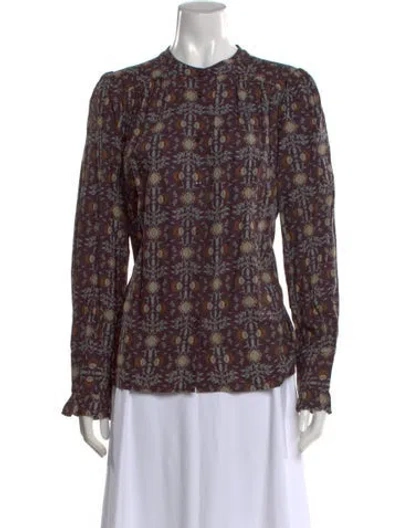 Pre-owned Ba&sh Floral Print Long Sleeve Blouse In Multi