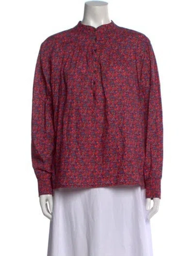 Pre-owned Ba&sh Floral Print Long Sleeve Blouse In Multi