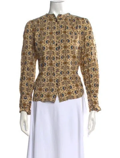 Pre-owned Ba&sh Floral Print Long Sleeve Blouse In Multicolor