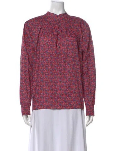 Pre-owned Ba&sh Floral Print Long Sleeve Blouse W/ Tags In Multi