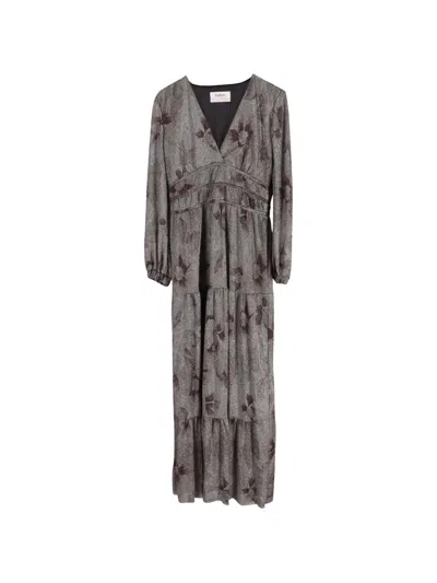 Pre-owned Ba&sh Floral-print Maxi Dress In Gray