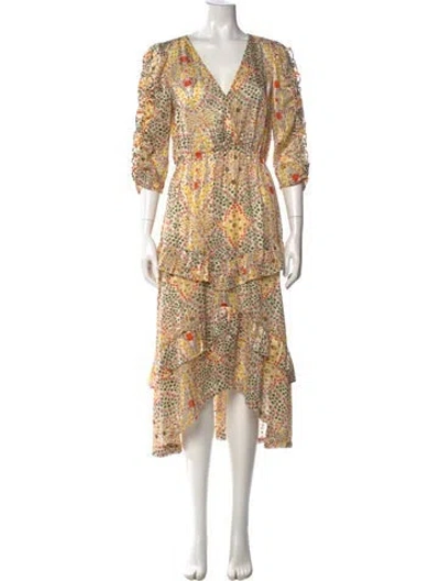 Pre-owned Ba&sh Floral Print Midi Length Dress