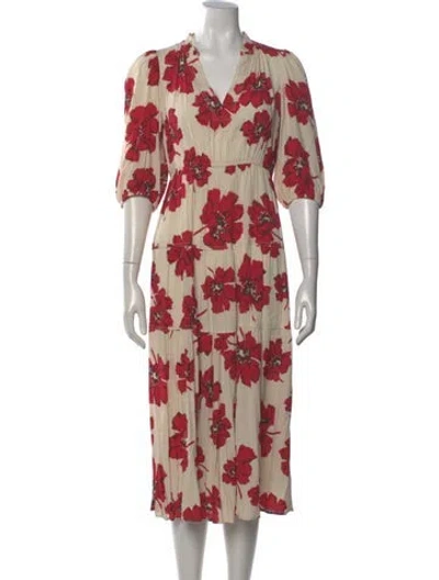 Pre-owned Ba&sh Floral Print Midi Length Dress