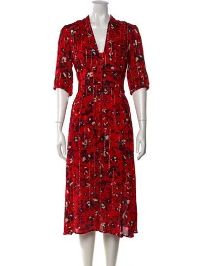 Pre-owned Ba&sh Floral Print Midi Length Dress