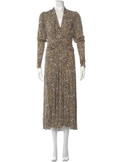 Pre-owned Ba&sh Floral Print Midi Length Dress In Black