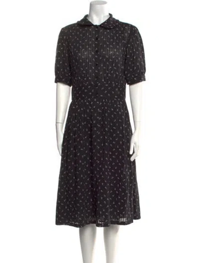 Pre-owned Ba&sh Floral Print Midi Length Dress In Black