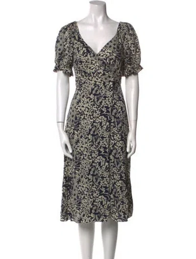 Pre-owned Ba&sh Floral Print Midi Length Dress In Multi