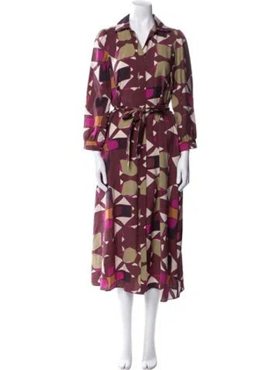 Pre-owned Ba&sh Floral Print Midi Length Dress In Multi