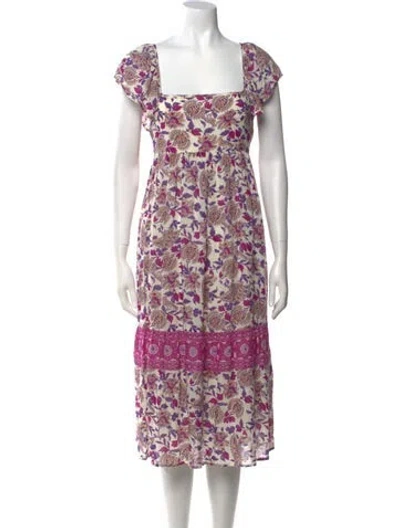 Pre-owned Ba&sh Floral Print Midi Length Dress In Multi