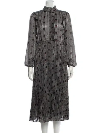 Pre-owned Ba&sh Floral Print Midi Length Dress In Multi