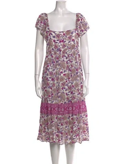 Pre-owned Ba&sh Floral Print Midi Length Dress In Multi