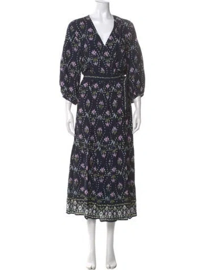 Pre-owned Ba&sh Floral Print Midi Length Dress In Multi