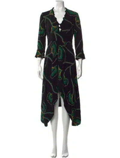 Pre-owned Ba&sh Floral Print Midi Length Dress In Multi