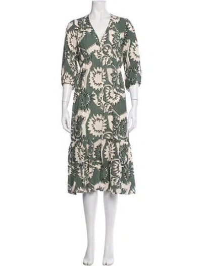 Pre-owned Ba&sh Floral Print Midi Length Dress In Multi