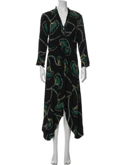 Pre-owned Ba&sh Floral Print Midi Length Dress In Multi