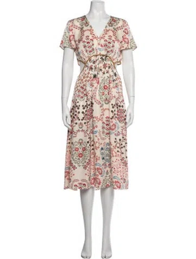Pre-owned Ba&sh Floral Print Midi Length Dress In Multicolor