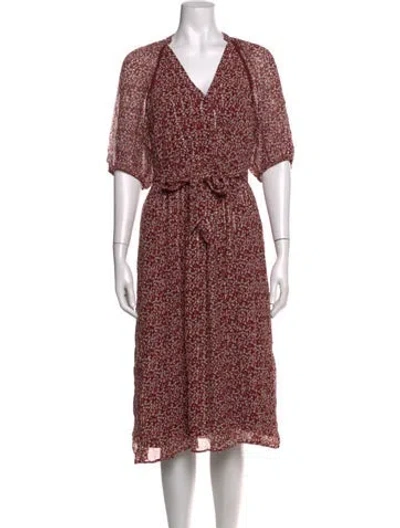 Pre-owned Ba&sh Floral Print Midi Length Dress In Pink