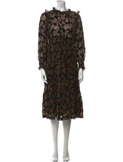 Pre-owned Ba&sh Floral Print Midi Length Dress W/ Tags