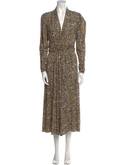 Pre-owned Ba&sh Floral Print Midi Length Dress W/ Tags In Black