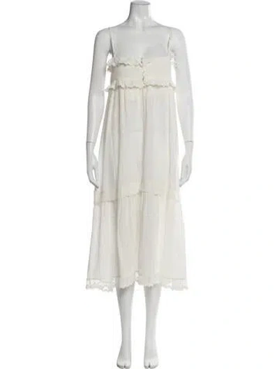 Pre-owned Ba&sh Floral Print Midi Length Dress W/ Tags In Neutrals