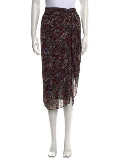 Pre-owned Ba&sh Floral Print Midi Length Skirt In Black