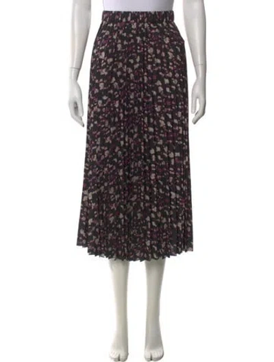 Pre-owned Ba&sh Floral Print Midi Length Skirt In Black