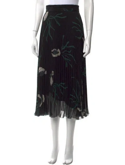Pre-owned Ba&sh Floral Print Midi Length Skirt In Black